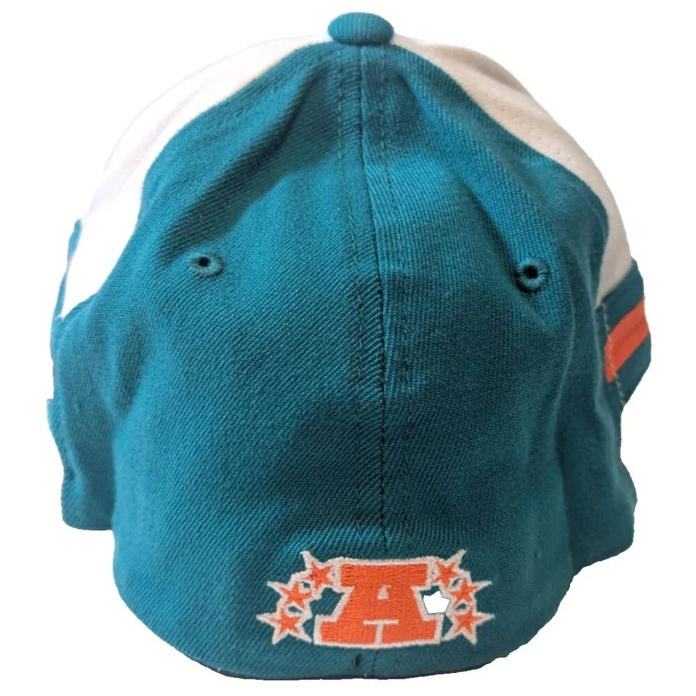 VTG Reebok Miami Dolphins Hat NFL Equipment Flex Fit NWOT Deadstock Teal Orange